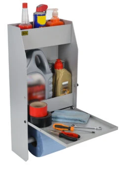 Etagere Murale Atelier Avec Tablette Repliable - Grise BG RACING -Mecanique Technologie Boutique bg racing utility cabinet powder coated 2 1