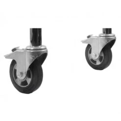 Kit De Roues Pour Chariots à Pneus BG RACING - 2 Fixes + 2 Pivotantes Freinées - Version Aluminium -Mecanique Technologie Boutique wheel kit for bg racing tyre trolleys 2 fixed 2 sw 2 2